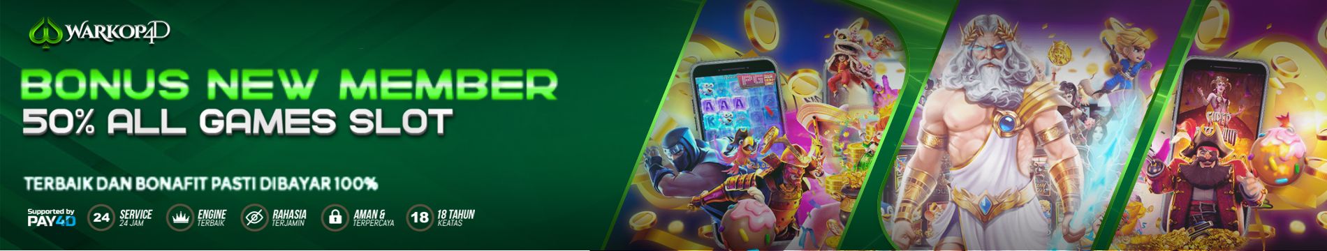  BONUS NEW MEMBER 50% ALL GAME SLOT - WARKOP4D